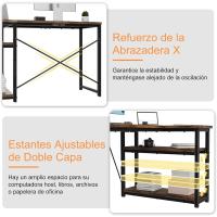 Pequeño en L de 110x80 cm con Almacenamiento, Escritorio de Esquina con Estante Reversible, - details 4