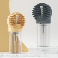 Cepillo de baño de silicona para perros, mango de agarre cómodo, dispensador de champú incorporado, cepillo de masaje para ducha de mascotas, cepillo de limpieza suave para perros - details 3