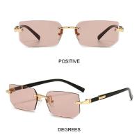 Gafas de sol cuadradas pequeñas, rectangulares, sin marco, para hombres y mujeres, populares, a la moda, para vistas de verano - details 13