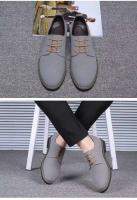 Zapatos de talla grande para hombre, informales, esmerilados, con punta redonda, cruzados, de cuero de ante británico, con cordones, tendencia de moda - details 2