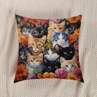 Funda De Almohada Collage De Gato Novel, Funda De Almohada De Tiro, Funda De Almohada De Regalo, 1 ud. - details 3