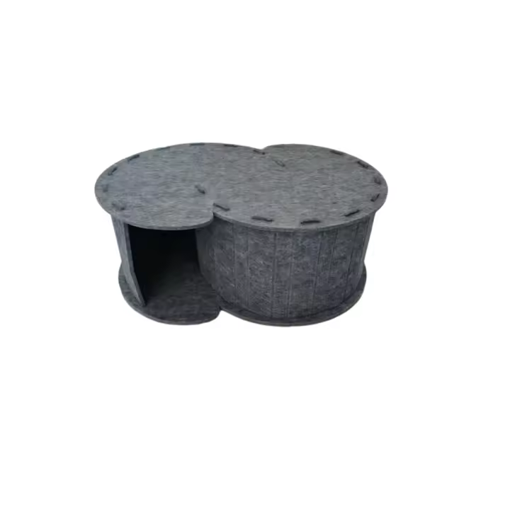 Cama túnel para gatos de fieltro en forma de S, nido para gatos semicerrado ventilado desmontable, resistente a los arañazos con agujeros, casa escondite para gatos - 1