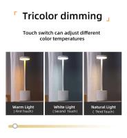 Lámpara de mesa LED con Sensor táctil de Metal clásico, lámpara de escritorio, 3 colores, barra de luz ambiental creativa, decoración de habitación, luz nocturna recargable - details 3
