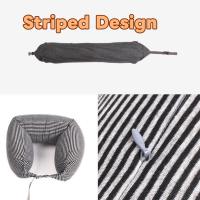 Almohada de viaje para el cuello en forma de U para el hogar, almohada de espuma con partículas suaves y flexibles, diseño de hebilla, almohada Lumbar para siesta de estilo japonés - details 9