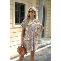 BUNO-2025 Camiseta holgada de manga corta para mujer, vestidos estampados con bolsillos y cuello redondo - details 35