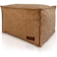 Reposapiés Salon de Lujo - [50x40x30 cm] Sofá Puf de Diseño con Relleno Incluido para Escritorio u Oficina - Taburete Bean Bag Silla Grande en Cuero Sintético Beige - details 0