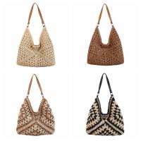 Bolso de ganchillo de paja de verano a la moda, bolso de hombro tejido para vacaciones de ocio, bolsos de viaje informales para mujer - details 14