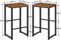 Taburete de Bar, Juego de Dos Taburetes de Bar, Taburetes de Cocina con Reposapiés de Diferente Altura, Estructura Metálica, Cantos Suaves, para Cocina, Comedor, Sala de Estar - details 2