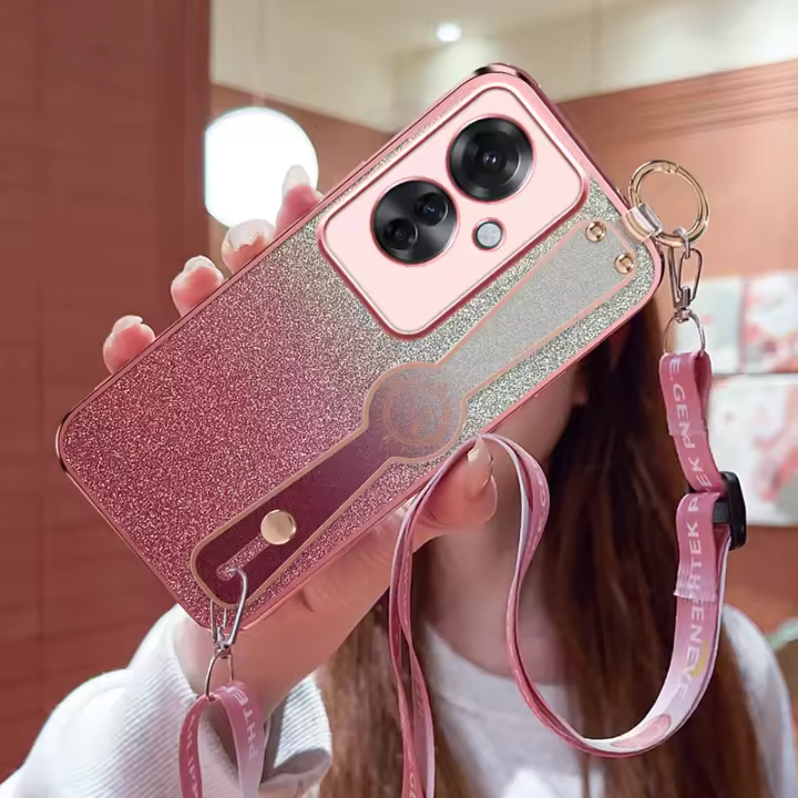 OPPO Reno11F 5G Funda de Teléfono Multifuncional con Correa de Muñeca y Cordón - 1