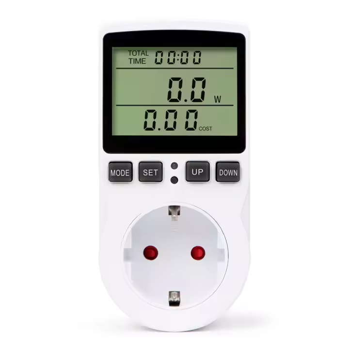 Medidor de potencia de CA, voltímetro Digital LCD, vatímetro de consumo, medidor de energía eléctrica, Monitor Analizador de coste KWH, enchufe de la UE - 1