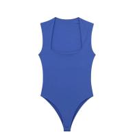 OUWU - Traje de baño negro sin mangas para mujer, traje de baño de una pieza con cuello cuadrado, lencería sexy, color blanco - details 4