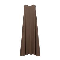 Chaleco sencillo de cuello redondo sin mangas, falda larga, falda midi. - details 6