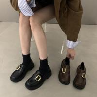 Negro pequeños zapatos de cuero de las mujeres de la primavera y el otoño de 2025 nuevo versátil tacón grueso Mary Jane Love zapatos individuales - details 2