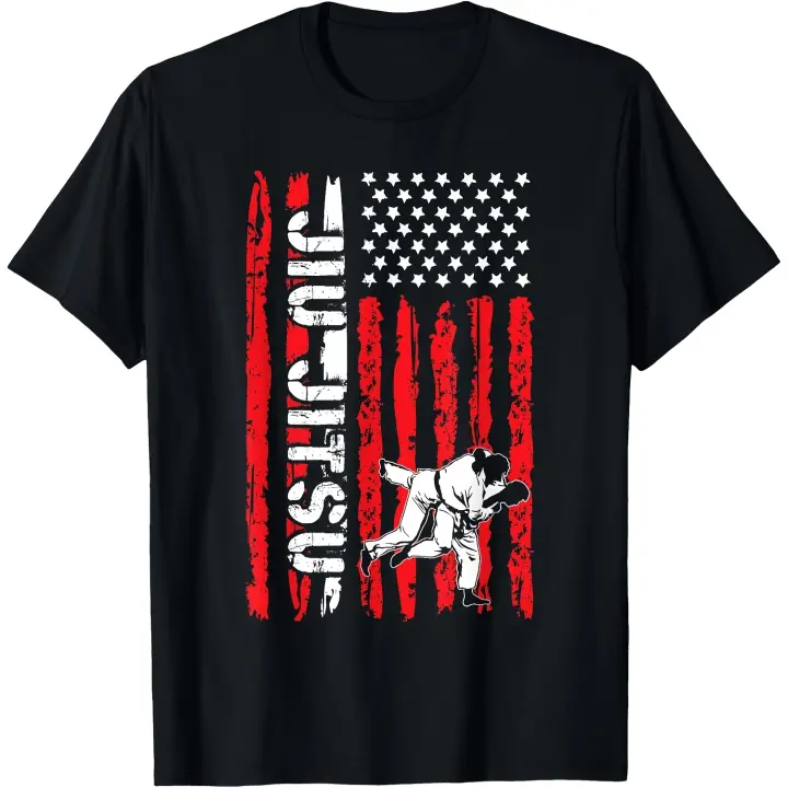 Camiseta brasileña Jiu Jitsu con bandera americana, deportes de EE. UU., regalo de Jiu Jitsu, camiseta para hombre - 1
