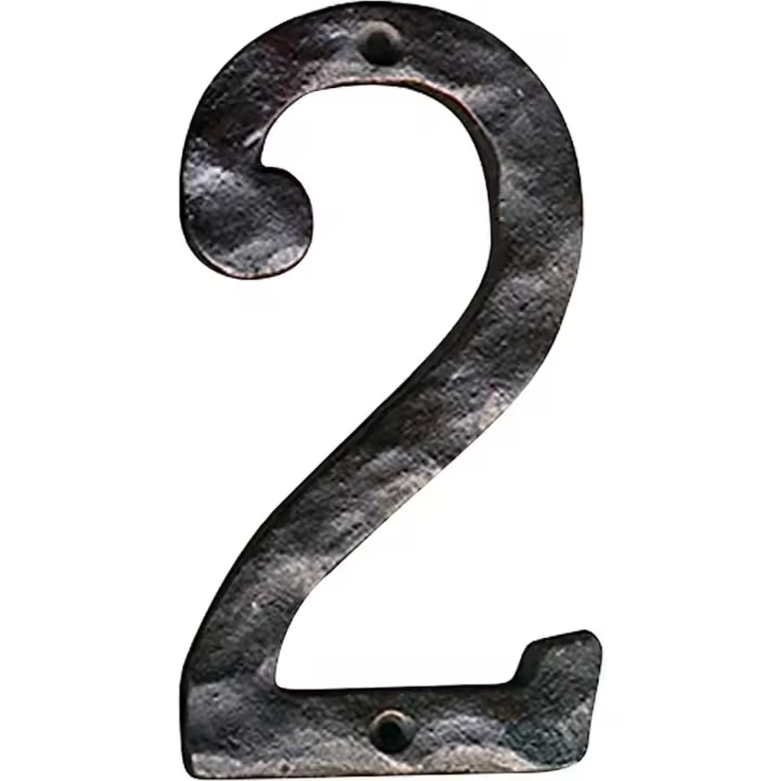 Número de dirección de casa de hierro fundido con acabado original rustico para exterior o interior caja de correo decorativa protección contra el óxido máxima 5.5 pulgadas negro - 1