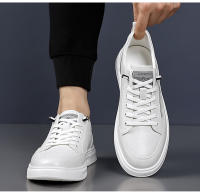 2025 primavera y otoño zapatos de los hombres nuevos deportes zapatos de cuero de los hombres de cuero suave plataforma tendencia zapatos blancos versátil estudiante zapatos de junta zapatos casuales - details 5