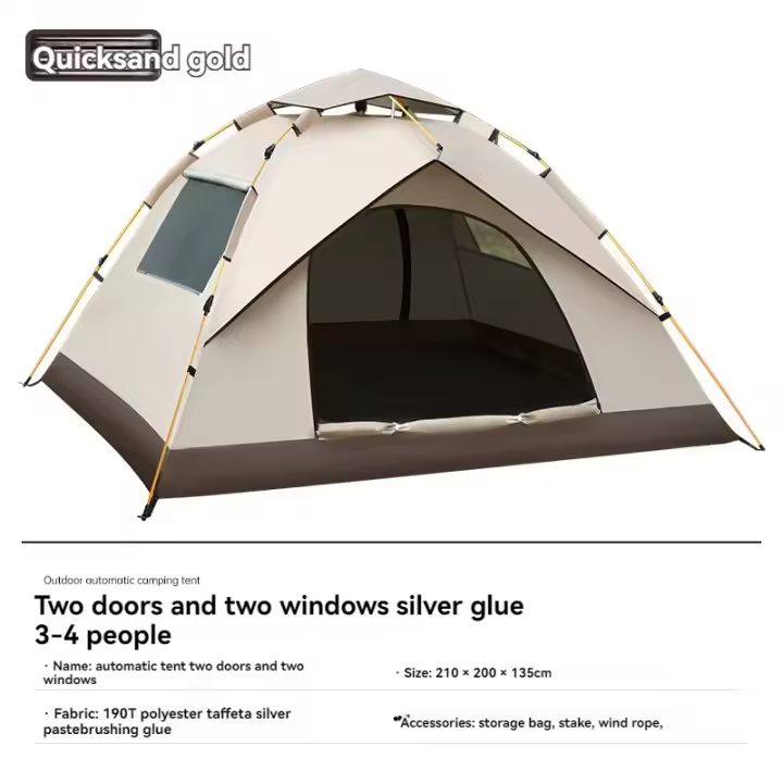 Tienda de Campaña al Aire Libre Universal Dos Puertas, Ventanas, Impermeable, Liberación Rápida, Adecuada para Jardines, Picnics, Camping - 1