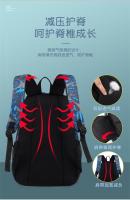 Mochila informal para niños, mochila escolar para estudiantes de secundaria, mochila de graffiti de tela Oxford con carga USB de tres piezas - details 5