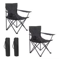 Set de 2 Sillas camping plegable portátil sillas pesca camping playa con reposabrazos y bolsa de transportesenderismo trekking - details 8