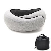 Almohada De Viaje Para El Cuello En Forma De U De Memoria Espuma Soporte De Descanso Para El Cuello Estilo Caracol Portátil Ajustable Suave Para Media Siesta - details 7