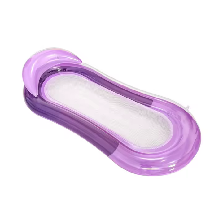 Fila flotante inflable para piscina, cama flotante plegable a rayas, hamaca de entretenimiento acuático, fila flotante reclinable individual - 1