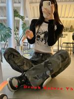 Pantalones informales de camuflaje para mujer, Pantalón recto Harajuku de Hip Hop, holgados, Unisex, Cargo, combina con todo, básicos, Chic - details 4