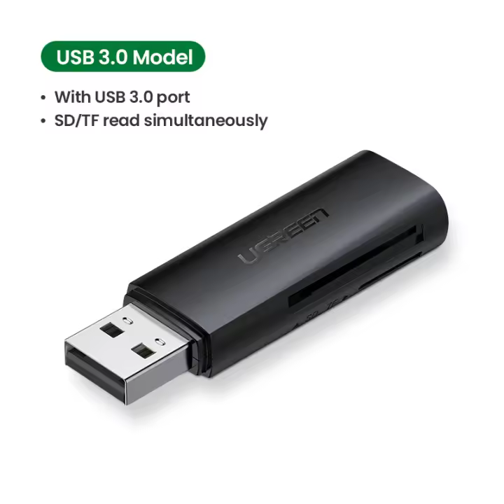 Lector de Tarjetas UGREEN USB 3.0 a SD Micro SD TF Adaptador para PC Portátil Accesorios Smart Cardreader Card Reader Marca UGREEN Tipo de Medio de Tarjeta SD - 1