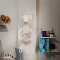 Wall Hanging Decor Cartoon Christmas Elk Stuffed Handmade Felt Animals Head Newborn Photography Props Creative Room Accessories - details 1