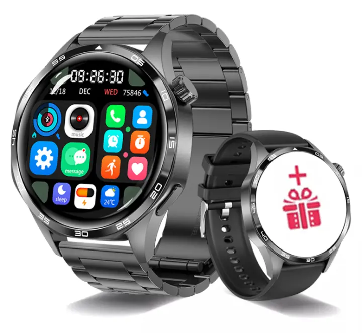 Para Hombre-reloj inteligente GT5 PRO para hombre, pulsera con 1,53 pulgadas 360 * 360 Pantalla AMOLED HD, Bluetooth, llamadas, GPS, NFC, frecuencia cardíaca, versión mejorada, 4 Pro - 1