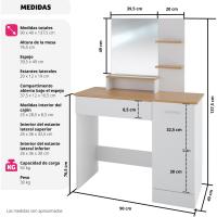 tocador de Maquillaje, Estilo Vintage, Espejo Giratorio, Taburete Acolchado, 4 cajones, Elegante, Muebles Dormitorio, tocador con Espejo, Espejo Maquillaje, tocadores de Maquillaje - details 32
