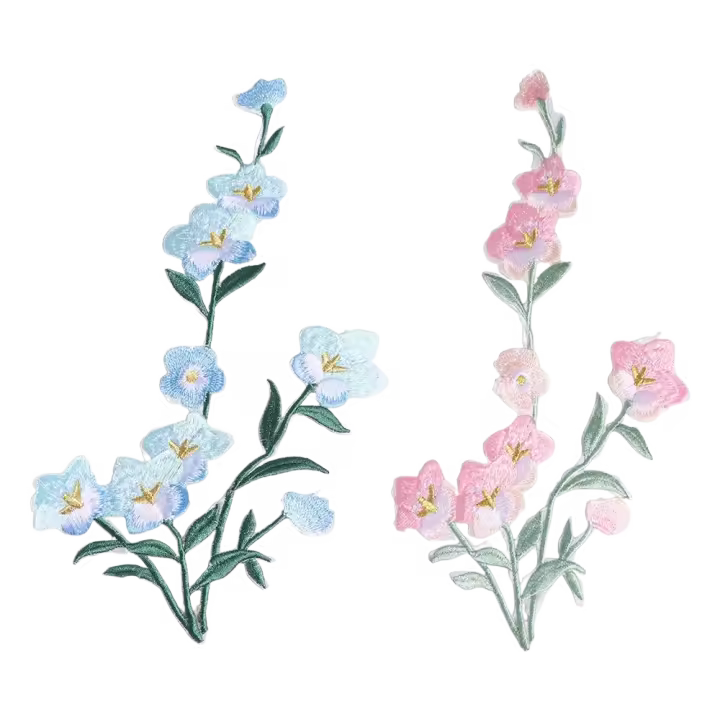 Parches bordados de flores de ciruelo DIY, apliques elegantes para planchar en ropa, parches de ropa Vintage exquisitos, costura - 1