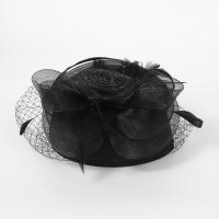 Sombreros rojos de iglesia de boda para mujer, tocado con velo de plumas, elegante, Derby, 2024 - details 3