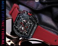 Reloj deportivo de lujo para hombre, reloj de pulsera analógico automático luminoso resistente al agua con cristal curvo de barril para exteriores y negocios - details 22