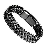 Pulsera para Hombre de Acero Inoxidable, Diseño Frontal y Trasero, Estilo Hip Hop Punk Premium, Cadena Cubana Moderna, Regalos para Hombre - details 5