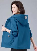 Chaqueta con Capucha de Viento de Media Longitud Coreana Abrigo Casual para Mujeres Primavera Otoño 2025 - details 14