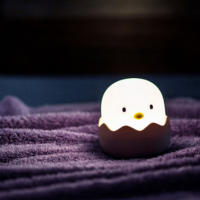 Sensor táctil de huevo de pollo de silicona, luz LED nocturna para niños y bebés, carga USB, lámpara de noche de ambiente romántico - details 4