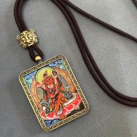 Colgante Thangka no pintado a mano de Dios de la riqueza de cinco vías, punto escénico, mercado nocturno, accesorio para atraer riqueza, recuerdo - details 8