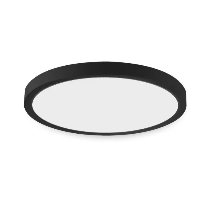 CBJKTX Panel LED de techo, iluminación de techo plana redonda negra, IP44 LED, blanco neutro - 1