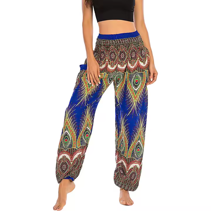 Pantalones impresos digitales de la ropa de las mujeres de la moda de la yoga de las mujeres, pantalones casuales - 1