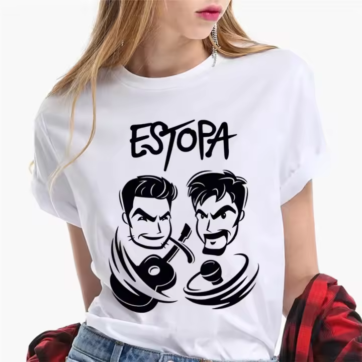 Camiseta de Estopa para mujer, top de manga, ropa harajuku japonesa para mujer - 1