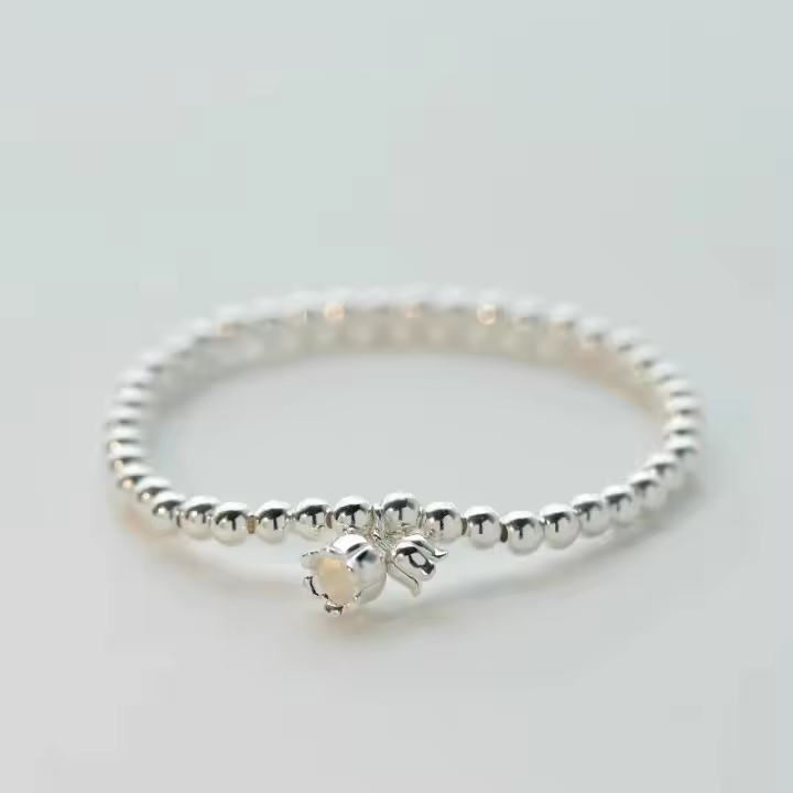 Rdovkxua Pulsera De Plata 925 Para Mujer Con Perlas Y Flores De Lirio Y Formas Geométricas Punk Joyería Moda Regalo - 1