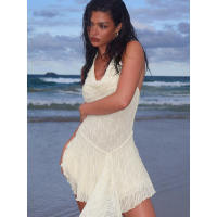 BUNO-Talenza Vestido de Fiesta de Mujer sin Mangas y Espalda Descubierta con Pliegues Y2k de Cintura Alta para Vacaciones en la Playa 2025 - details 3