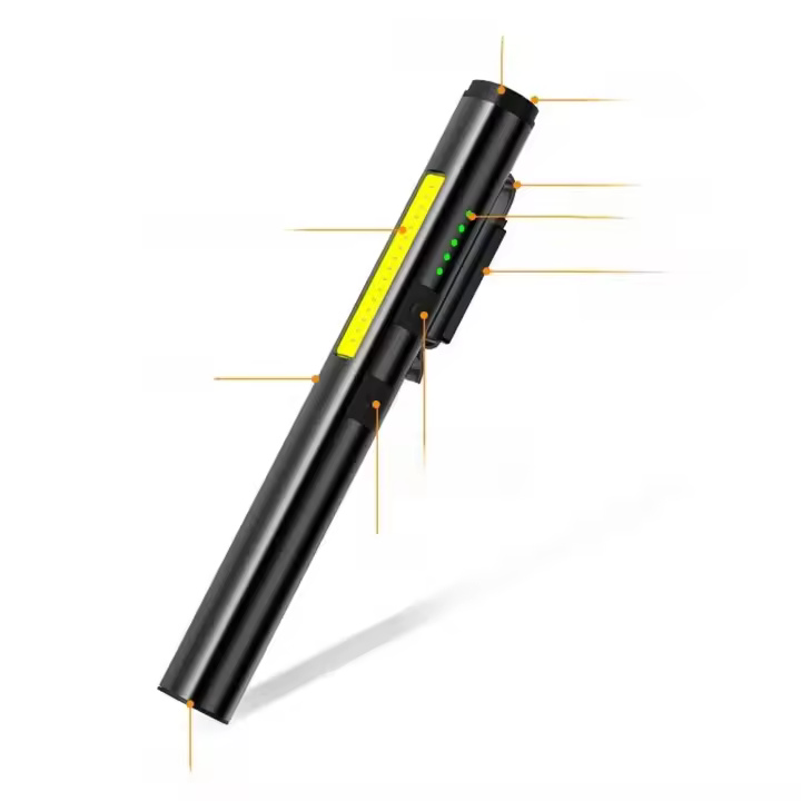 Linterna USB Recargable UV 4 En 1 (UV/LED/COB) Multifuncional Mini Con Fuente De Luz LED 4 Indicador Y Clip De Bolígrafo - 1