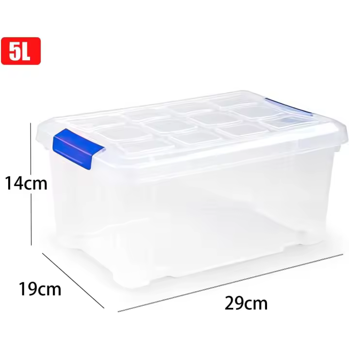 Caja de Almacenamiento de Plástico de Alta Calidad Plástico Reutilizable, Recicable, Resistente con Tapa, Cierres y Ruedas Opciones de Tamaño Disponibles - 1