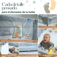 Parque Infantil Bebe 120x180cm - Corralito Bebe con 6 agarraderas y Alfombra de Juegos Acolchada - Parque Bebes para Casa Plegable con Malla Transpirable y Vayas con Protecciones - details 2