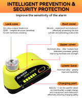 Cerradura de Alarma para Motocicleta Anchtek Resistente al Agua para Bicicleta con Alarma de 110db Accesorios de Candada de Freno de Disco de Moto - details 9