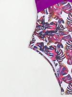 Traje de baño de bikini con lazo ajustado y estampado multicolor de una pieza de nuevo estilo para mujer con sensación de alta gama - details 21