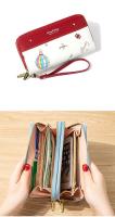Nueva cartera larga para mujer, bolso para teléfono con doble cremallera, cartera con tachuelas para estudiante, bolso de mano de gran capacidad, monedero suave - details 7