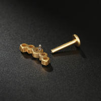 Piercing de moda G23 para mujer, joyería de titanio, tragus de circonita cúbica, 1 unidad - details 3