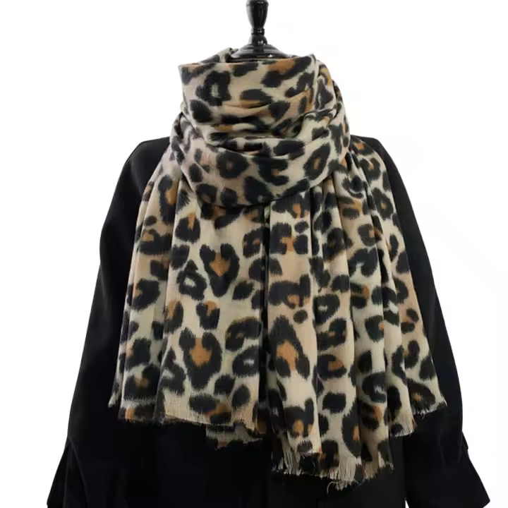 Bufandas de invierno con estampado de leopardo para mujer, bufandas súper suaves, envolturas, regalos para damas y niñas - 1
